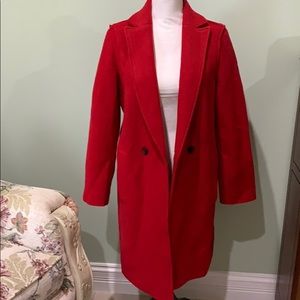 J Crew Wool Red Coat Size 6